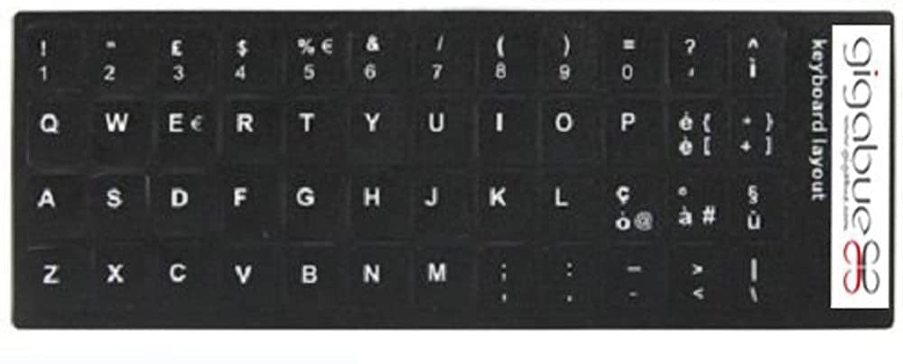 Italian Learning Keyboard Layout Sticker tasti neri adesivi per computer