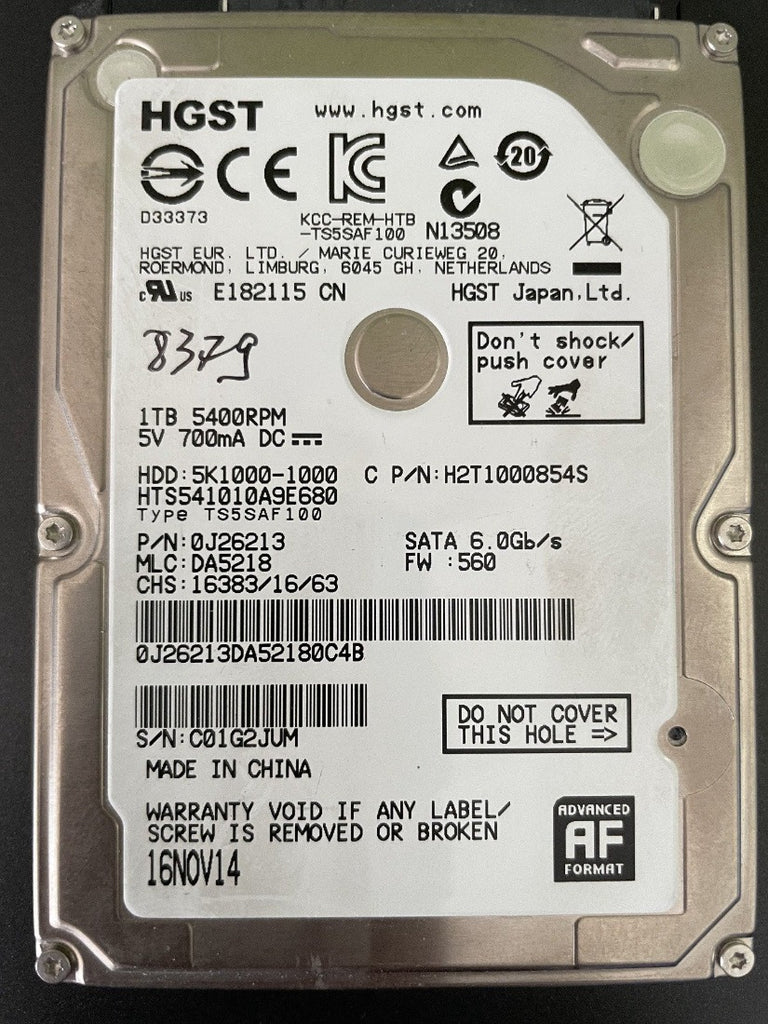 Hard disk HGST 1TB 5K1000-1000 HTS541010A9E680 H2T1000854S usato