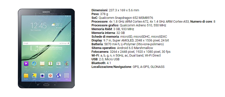Galaxy Tab S2 SM-T813 9.7"