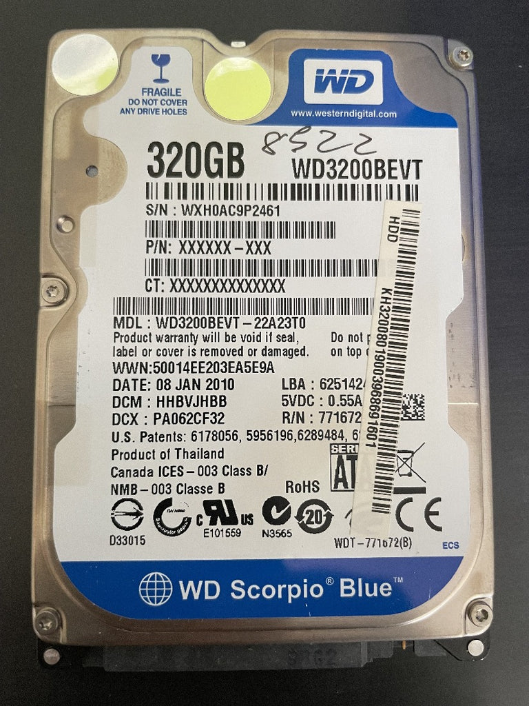 Hard disk WD 320 GB WD3200BEVT-22A23T0 usato